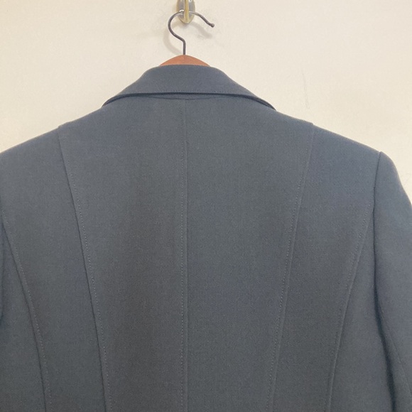 Ross Mayer Blazer Womens 6 Gray Wool Stretch Jacket Tortoise Buttons Workwear - Picture 4 of 15